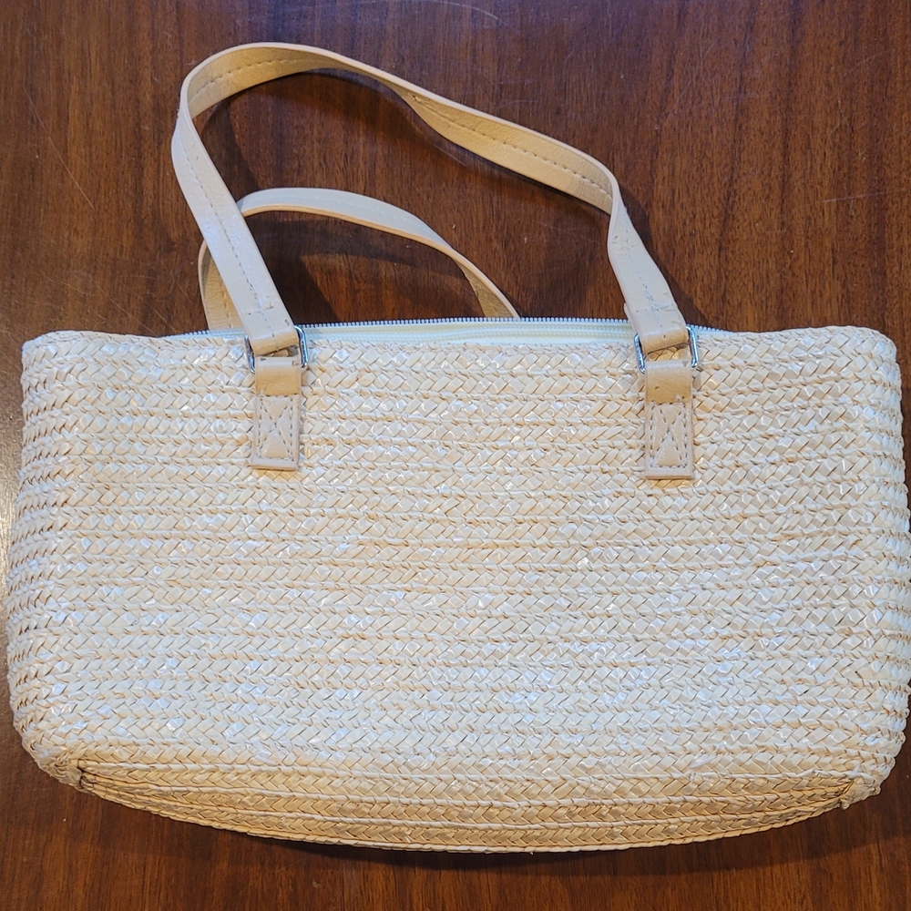 Cream Mini Bag with Woven Texture